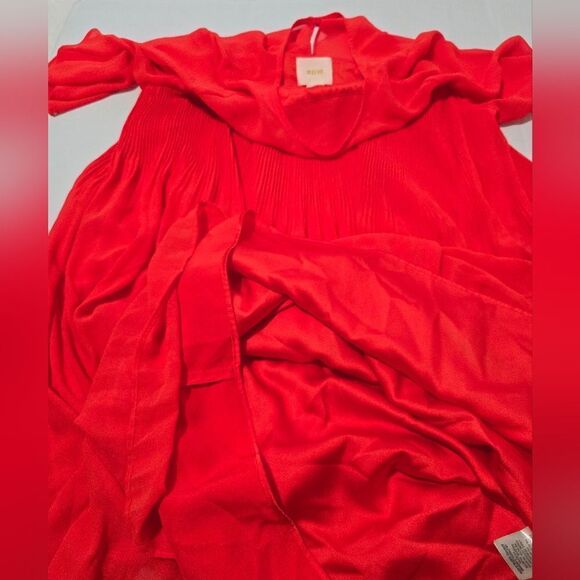 Maeve By Anthropologie Edie Swing Pleated  Dress Size 4 In Orange Red - Picture 3 of 13